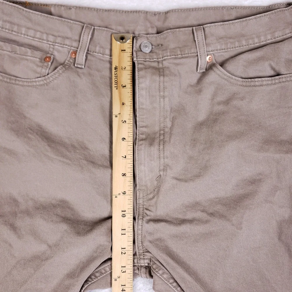 Levi's 505 Regular Fit Jeans Khaki Brown‎ 40x30 Straight Leg WaterLess Denim